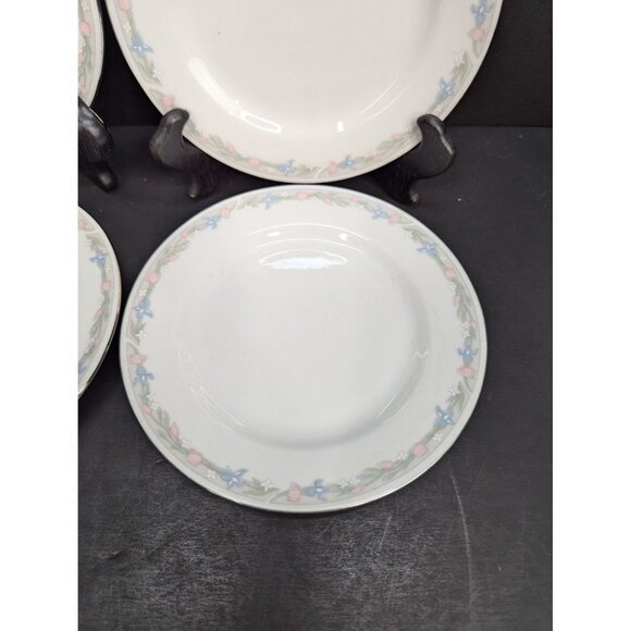 Illusions By Excel Scene 1 Floral Rim 7" Bread Plate Replacement Set of 4 - Picture 5 of 9